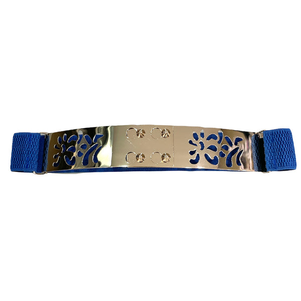 Gold Cut Out Metal Waist Cinch Elastic Belt