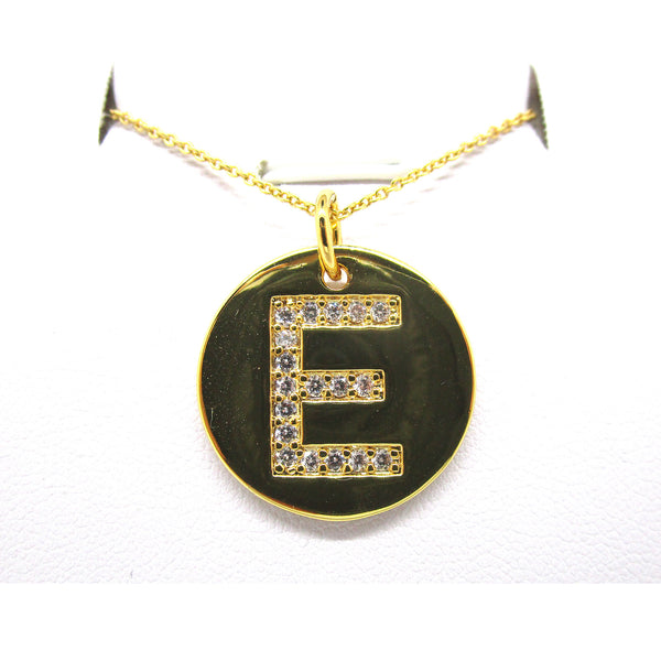 Disc Initial Pendant Necklace