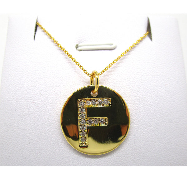 Disc Initial Pendant Necklace