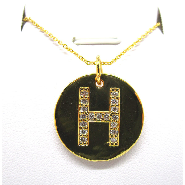 Disc Initial Pendant Necklace