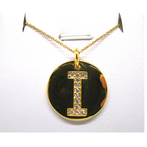 Disc Initial Pendant Necklace