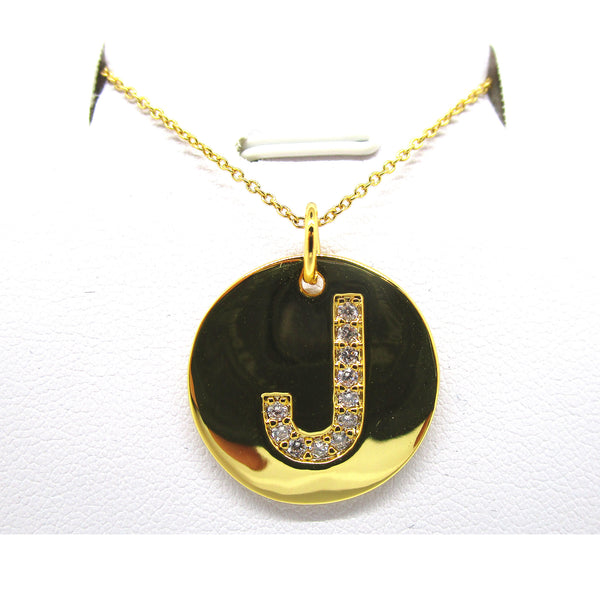 Disc Initial Pendant Necklace