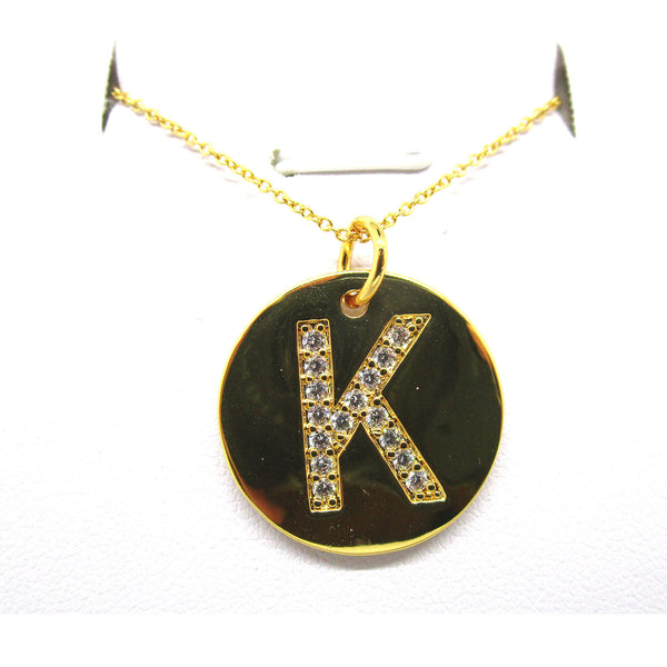 Disc Initial Pendant Necklace