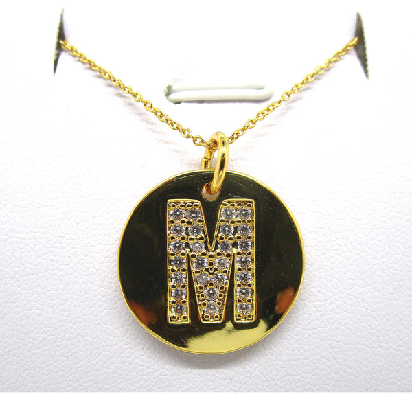 Disc Initial Pendant Necklace