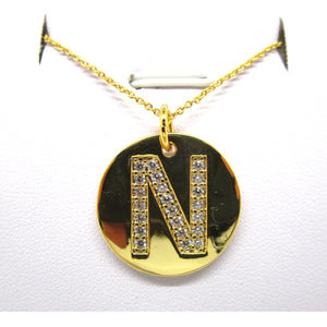 Disc Initial Pendant Necklace