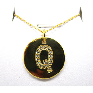 Disc Initial Pendant Necklace