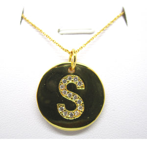 Disc Initial Pendant Necklace