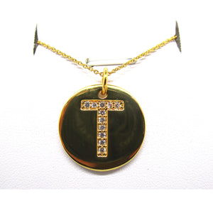 Disc Initial Pendant Necklace