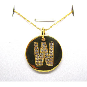 Disc Initial Pendant Necklace