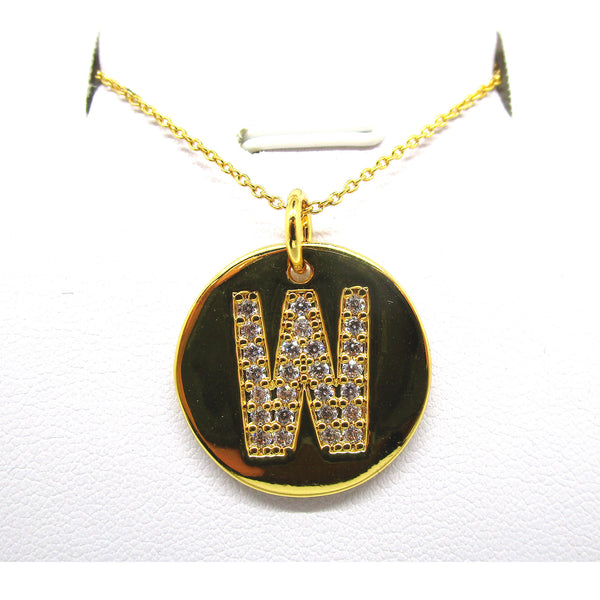 Disc Initial Pendant Necklace