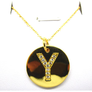 Disc Initial Pendant Necklace