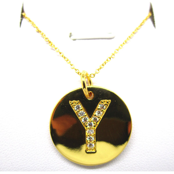 Disc Initial Pendant Necklace