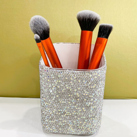 Studded Acrylic Makeup Brush or Pen Holder